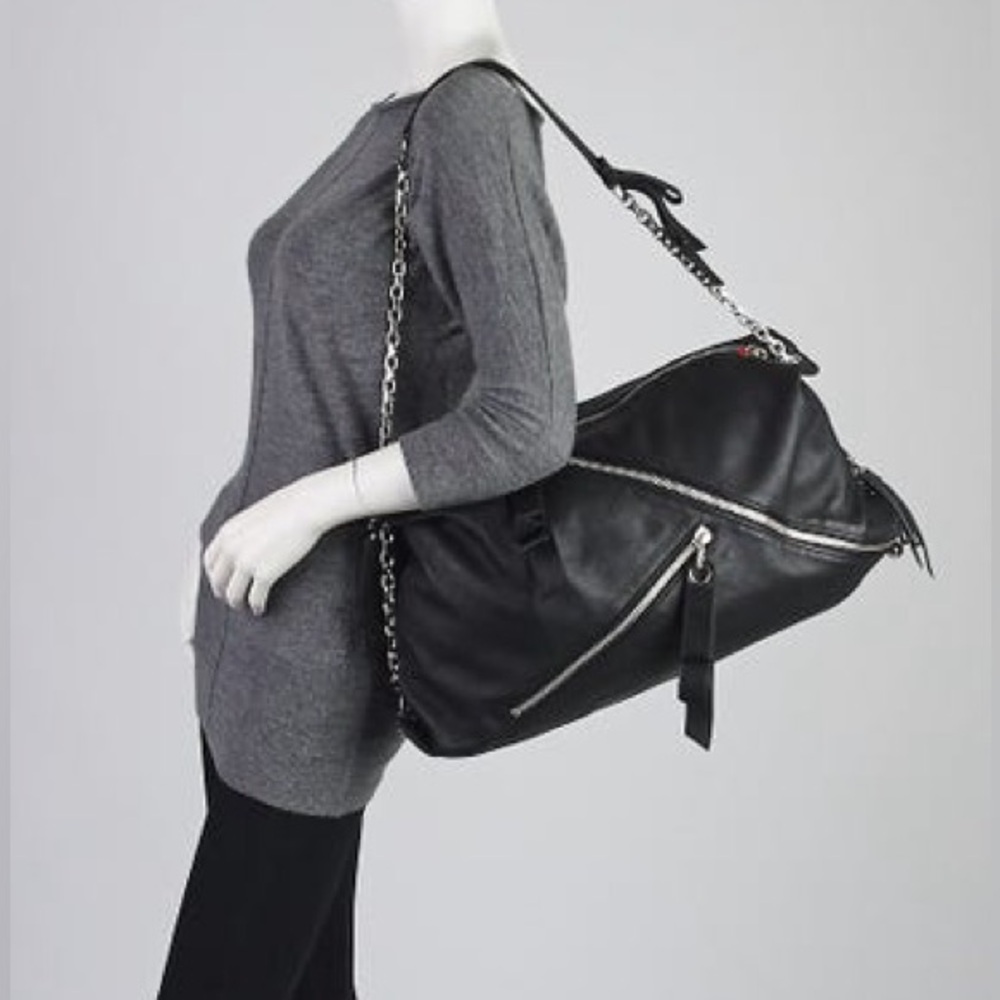 Christian Louboutin Black Leather Trophe Large Shoulder Bag - Picture 2 of 12